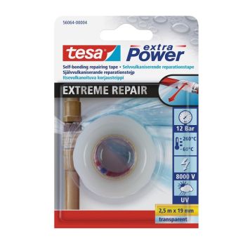 Isevulkaniseeruv teip tesa® 2,5 m x 19 mm läbipaistev