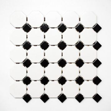 Mosaiik Octagon OCTA G468 must/valge 29,5 x 29,5 cm