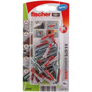 Tüübel kruviga Fischer Duopower 5 x 25 S K