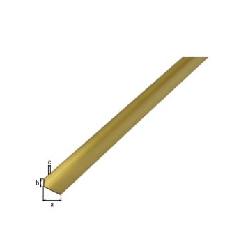 Nurkprofiil messing 30 x 15 x 1000 mm