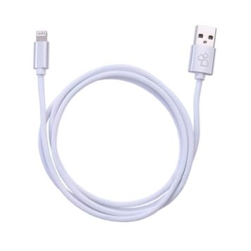 USB-kaabel Bauhaus Nylon, Lighting, USB-A, valge 1 m