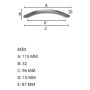 Käepide Beslagsboden Basic 115 mm harjatud kroom