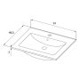 Valamu Riva Camden 60 cm valge