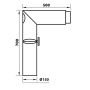 Suitsutoru põlv Aduro Ø150 mm 90° puhastusluugiga