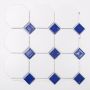 Mosaiikplaat Octa 30x30cm valge/must Sinine