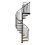 Keerdtrepp Atrium Solo Vertical metall/pöök 120 cm Must